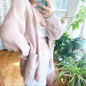 Urban Outfitters Oversized sweater cardigan blush